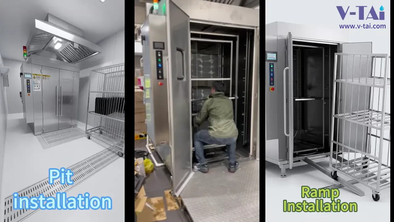 Trolley push-in / push-out loading